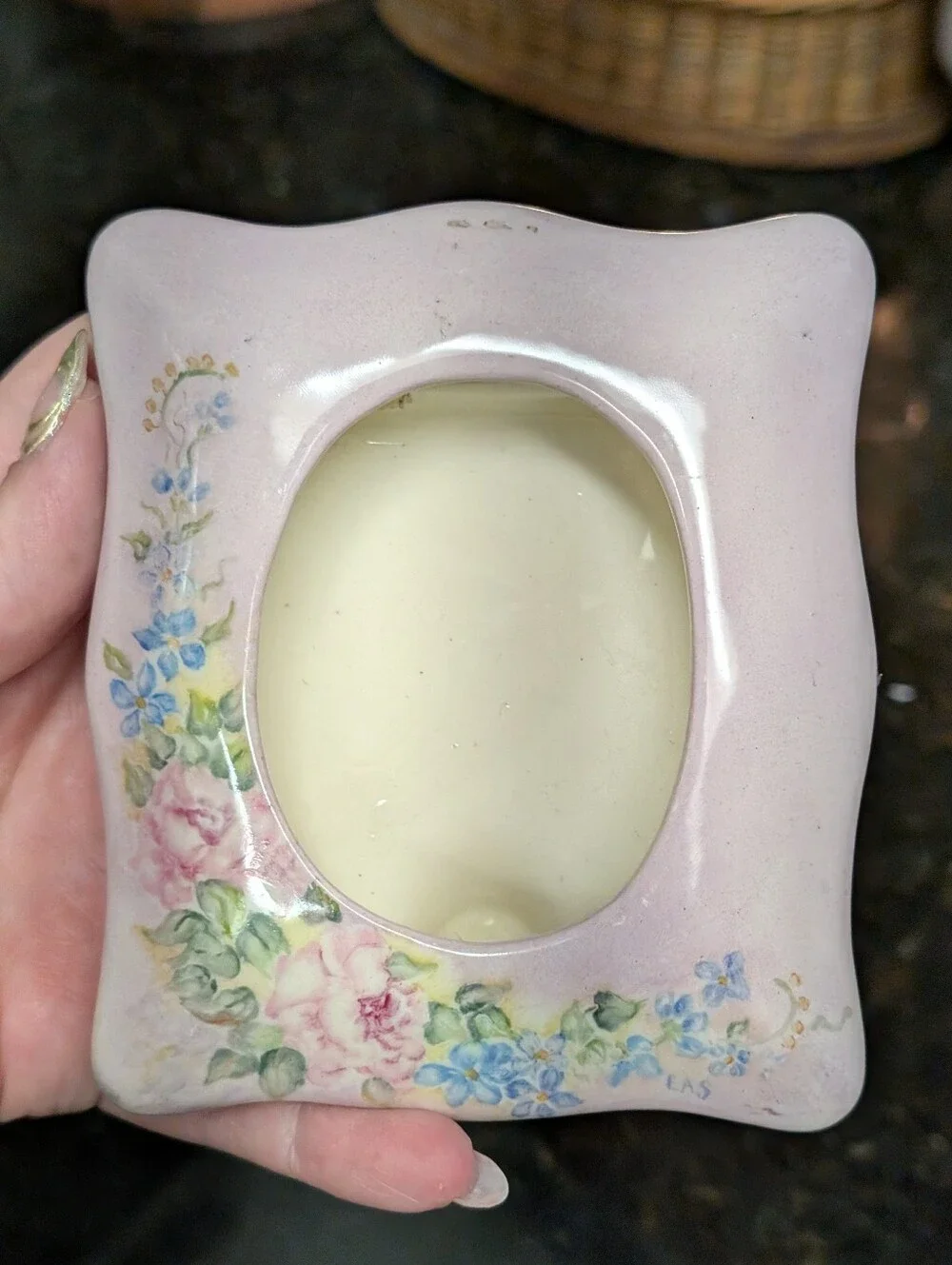 hand-painted porcelain photo frame 3x5